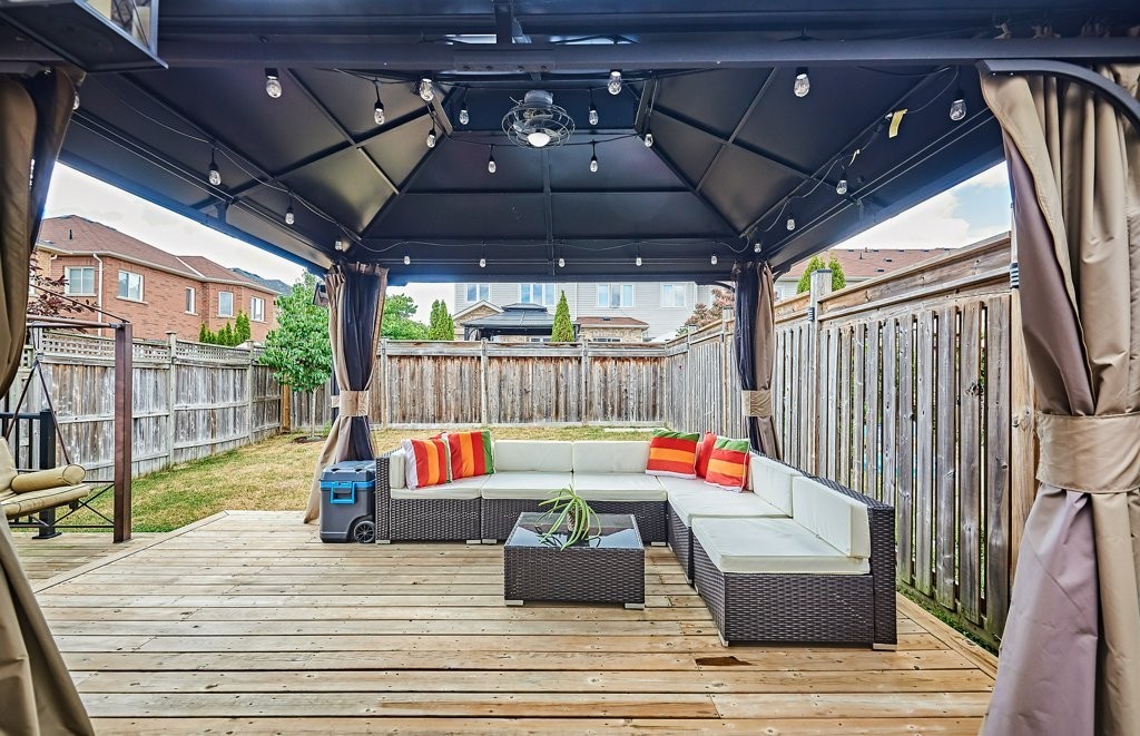 Backyard at a townhouse for sale in Courtice, Ontario